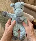 Hippo Lovey Amigurumi Pattern step 1 - construction progress
