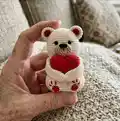 Valentine's Teddy Bear Amigurumi Pattern step 4 - final assembly and finishing