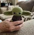 Baby Alien Amigurumi Pattern step 1 - construction progress
