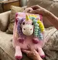 Plush Backpack Unicorn Amigurumi Pattern step 1 - construction progress