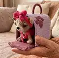 Chihuahua in a Carrier Bag Amigurumi Pattern step 1 - construction progress