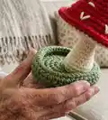 Mushroom Jewelry Holder Crochet Pattern step 3 - details and accessories