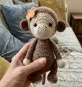 Lucy the Monkey Amigurumi Pattern step 1 - construction progress