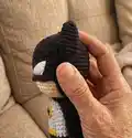 Batman Amigurumi Pattern step 2 - assembly progress