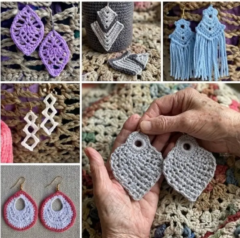 Complimentary Intermediate crochet pattern: 25 More Earrings to Crochet Pattern - Simple to follow guide
