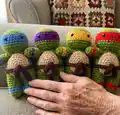 Ninja Turtle Amigurumi Pattern step 4 - final assembly and finishing
