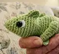 Clyde The Chameleon Amigurumi Pattern step 2 - assembly progress