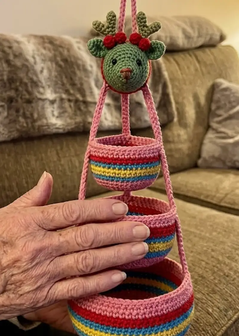 Complimentary Intermediate crochet pattern: Colorful Hanging Baskets Pattern - Simple to follow guide
