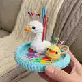 Duck and Goose Trinket Tray + Pin Cushion Amigurumi Pattern step 1 - construction progress