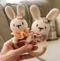 Bunny baby rattle Amigurumi Pattern step 4 - final assembly and finishing