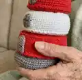 Lighthouse Stacking Toy Amigurumi Pattern step 2 - assembly progress