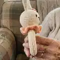 Bunny baby rattle Amigurumi Pattern step 2 - assembly progress