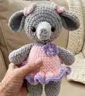 Nina The Plush Elephant Amigurumi Pattern step 1 - construction progress