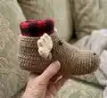 Moose Slippers Pattern step 2 - assembly progress