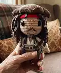 Jack Sparrow Amigurumi Pattern step 1 - construction progress