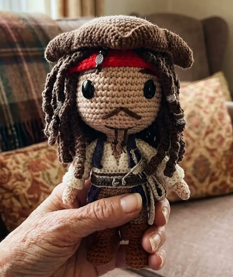 Complimentary Intermediate crochet pattern: Jack Sparrow Amigurumi Pattern - Simple to follow guide
