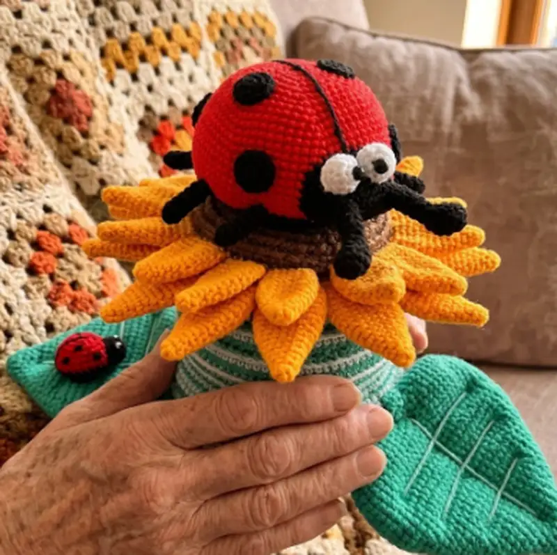 Quality crochet pattern: Sunflower Stacking Toy Amigurumi Pattern - Intermediate level guide with complete instructions