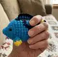 Blue Tang Fish Amigurumi Pattern step 2 - assembly progress