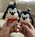 Standing and Sitting Goofy Amigurumi Pattern step 1 - construction progress