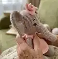Little Elephant Amigurumi Pattern step 2 - assembly progress