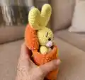 Bunny in carrot Amigurumi Pattern step 2 - assembly progress