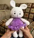 Lily Bunny Amigurumi Pattern step 4 - final assembly and finishing