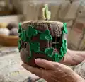 Squirrel & Hollow Log House Amigurumi Pattern step 2 - assembly progress