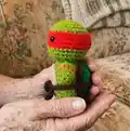 Ninja Turtle Amigurumi Pattern step 2 - assembly progress