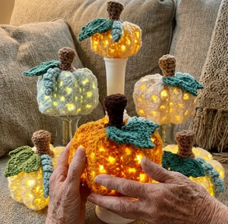 Complimentary Intermediate crochet pattern: Lighted Granny Pumpkin Pattern - Simple to follow guide