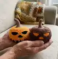 Pumpkin for Halloween Amigurumi Pattern step 1 - construction progress