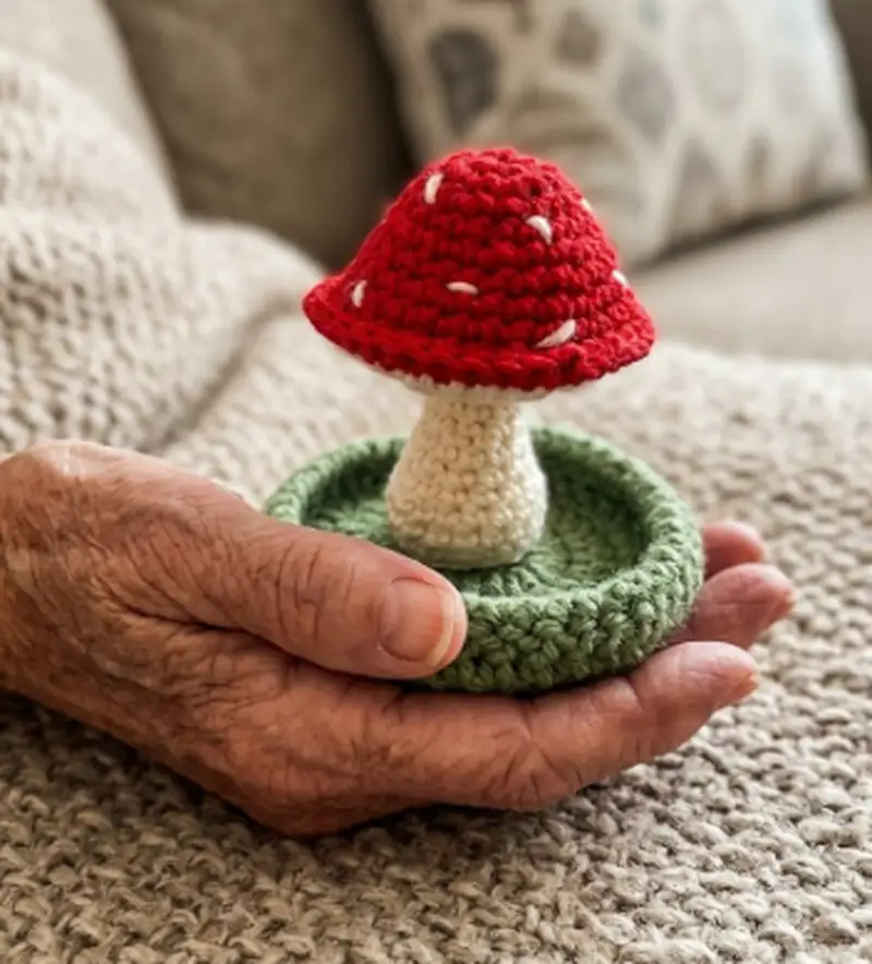Complimentary Beginner Friendly crochet pattern: Mushroom Jewelry Holder Crochet Pattern - Simple to follow guide