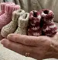 Bernat Babys Booties Pattern step 4 - final assembly and finishing