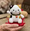 Lucky Cat Amigurumi Pattern step 1 - construction progress