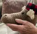 Moose Slippers Pattern step 2 - assembly progress