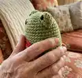 Rainbow Frog Amigurumi Pattern step 2 - assembly progress