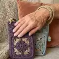 Phone Bag with Star Lily pocket Crochet Pattern step 4 - final assembly and finishing