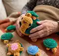 Turtle Memory Game Amigurumi Pattern step 1 - construction progress