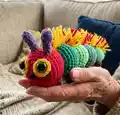 A Hairy Caterpillar Amigurumi Pattern step 1 - construction progress