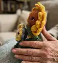 Baby Sunflower Amigurumi Pattern step 2 - assembly progress