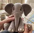 Bubba the Elephant Amigurumi Pattern step 4 - final assembly and finishing