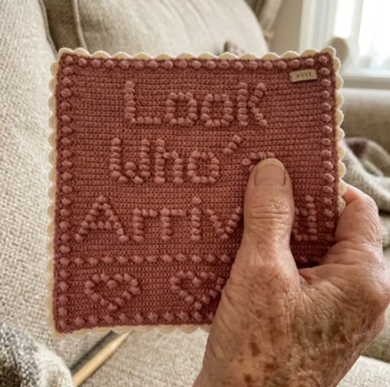 Complimentary Intermediate crochet pattern: Look Whos Arrived Heart Pattern - Simple to follow guide