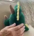 Pillow- Dino Amigurumi Pattern step 2 - assembly progress
