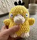 Psyduck-Baby Amigurumi Pattern step 1 - construction progress