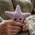 Purple Starfish Amigurumi Pattern step 1 - construction progress