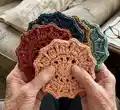 Sunburst Coasters Pattern step 1 - construction progress