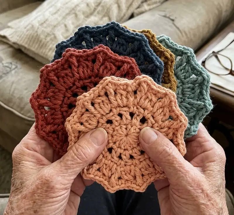 Complimentary Intermediate crochet pattern: Sunburst Coasters Pattern - Simple to follow guide