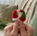 Mini Christmas Hat Amigurumi Pattern step 1 - construction progress