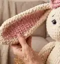 Bunny with Colorful Ears Amigurumi Pattern step 2 - assembly progress