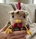 HENNIFER CHICKEN CROCHET COASTER SET Pattern step 4 - final assembly and finishing