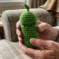Crochet Emotional Support Pickle Amigurumi Pattern step 1 - construction progress